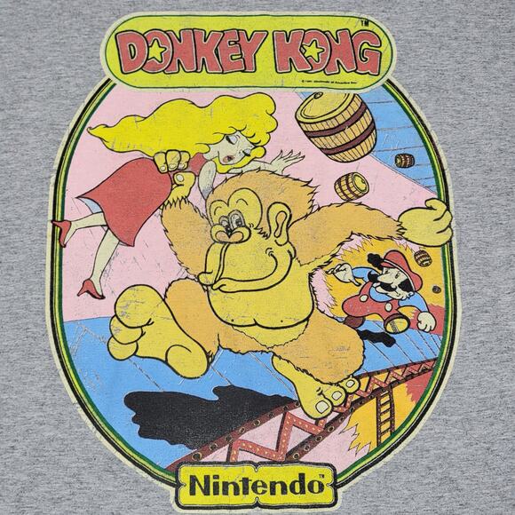 Donkey Kong Grey Unisex Tee Nintendo - Size Medium - Picture 2 of 4